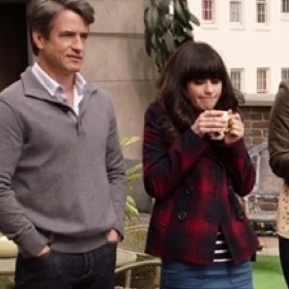 Old Navy Red & Navy Blue Plaid Peacoat Jacket XS - Picture 8 of 12